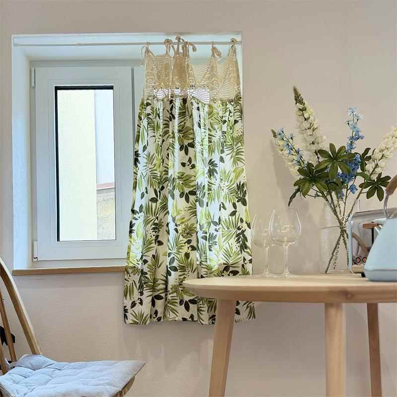 自然私语钩针幔头植物花卉门帘美式半帘短帘装饰遮挡帘头免打孔