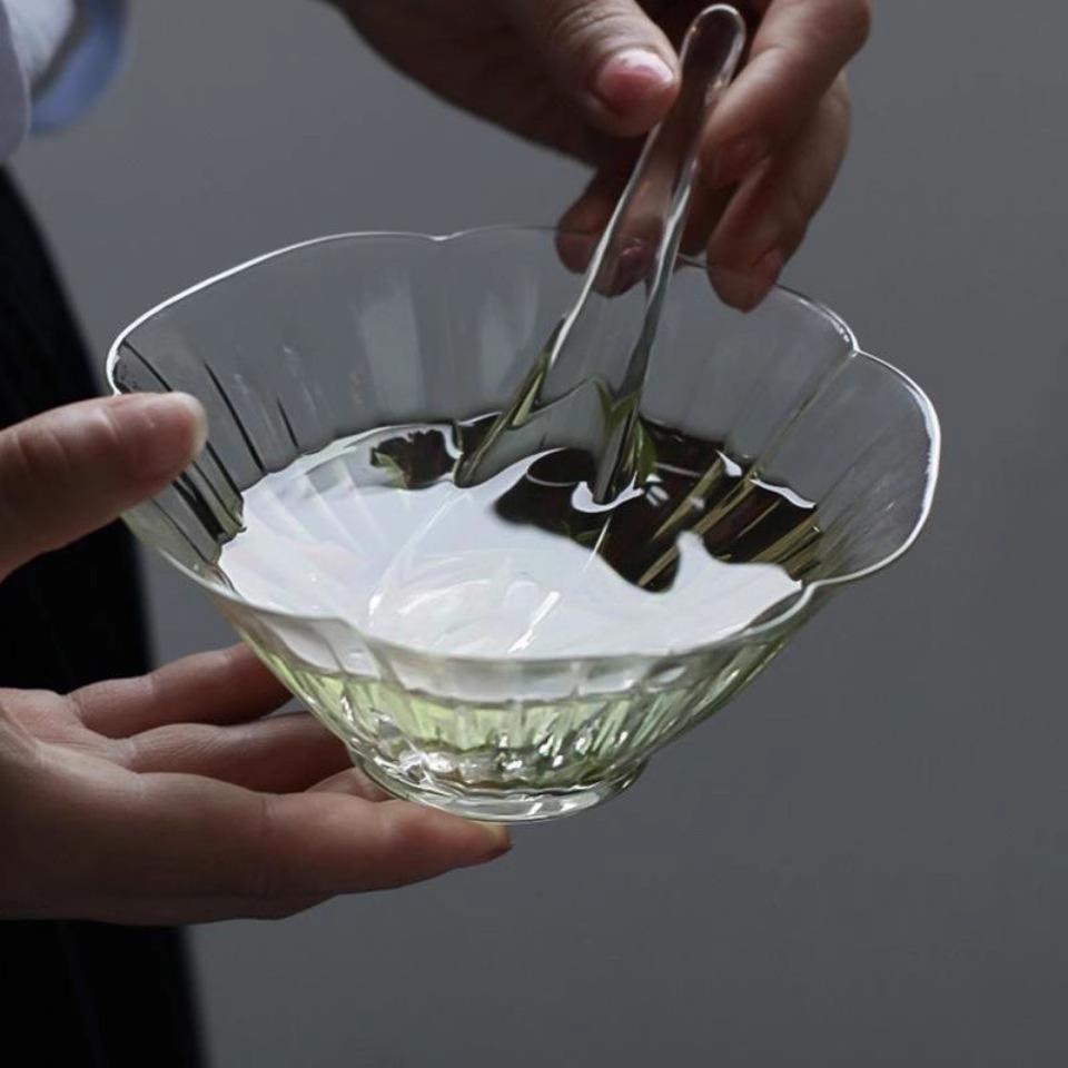 玻璃碗家用茶具盖碗功夫茶盏茶勺碗燕窝甜品碗燕窝碗高颜值