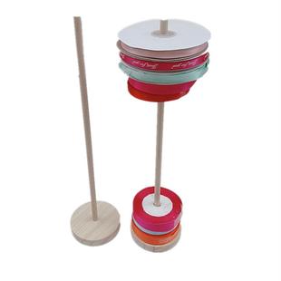 实木桌面丝带缎带架绸带彩带收纳架玉线串珠绳发圈皮筋松紧带线架