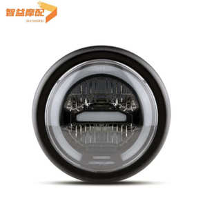 复古改装摩托车大灯LED日行光圈前照灯CG游侠龙嘉V咖幼狮通用大灯