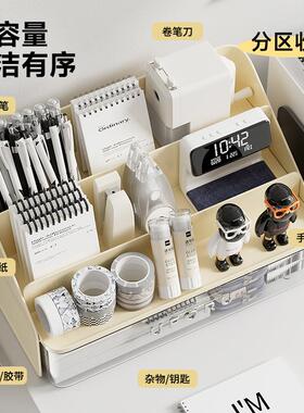文具收纳盒DD2510家可用抽屉式桌面置本物具架学生课桌记事拆卸彩