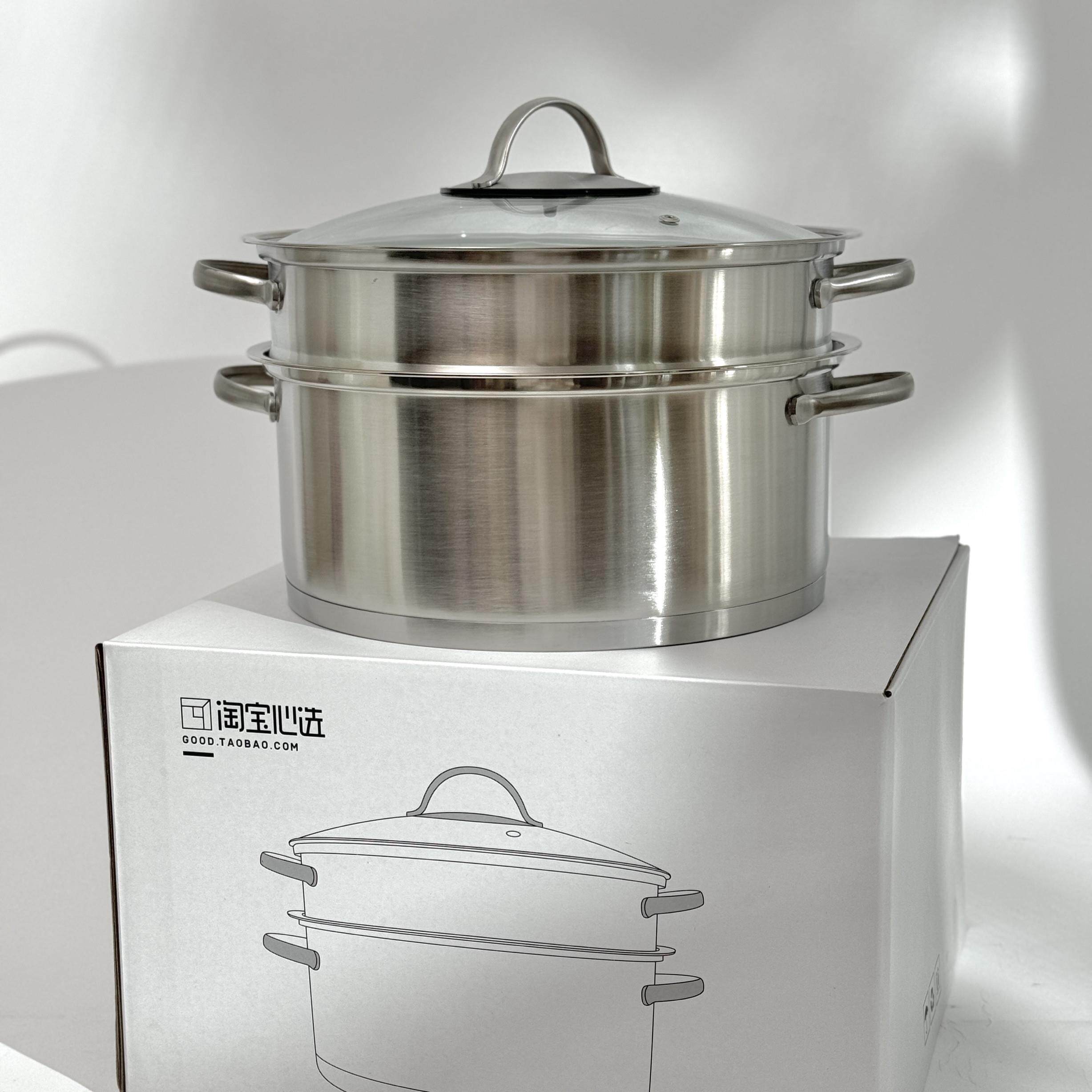 大厂定制 品牌尾货 原500+ 清仓199元 不锈钢蒸锅汤锅28cm