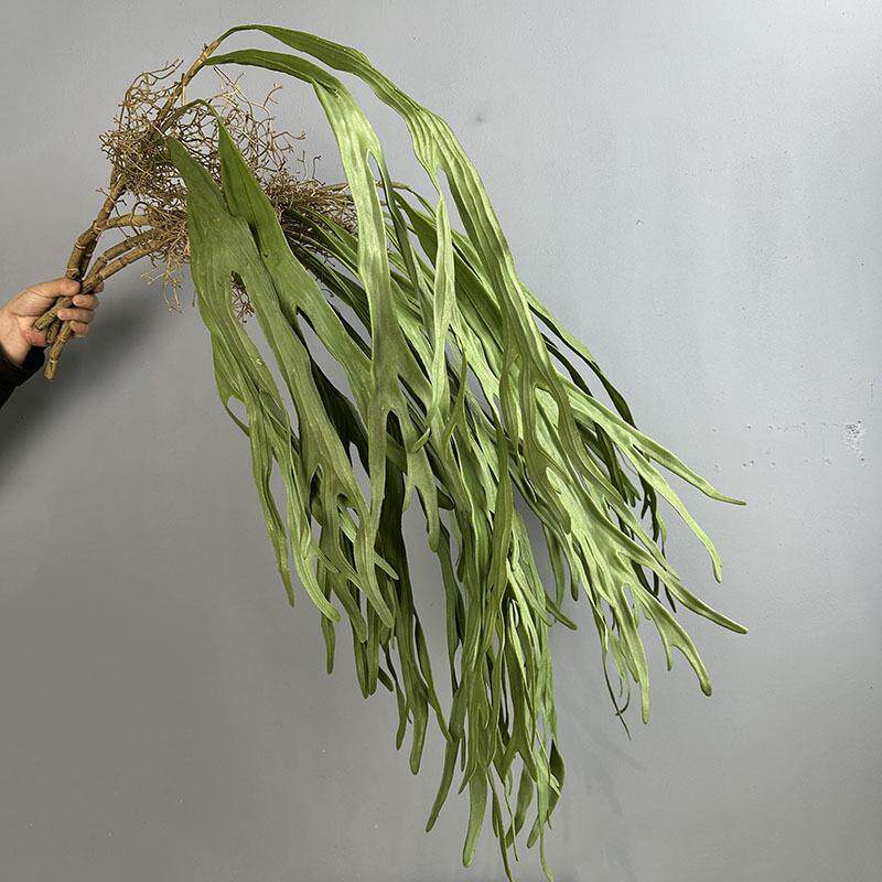 鹿角草仿真假草室内植物墙配材绿植银叶鹿角蕨壁挂装饰地钱草装饰