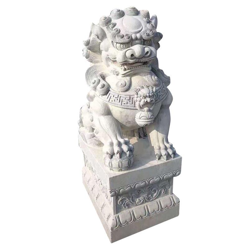 现货供应青石石狮子酒店门口摆件成对石雕狮子