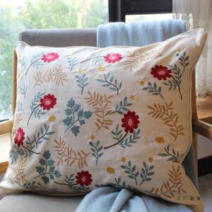 F5M7T58S美式田园刺垫绣靠客6厅发绣花大抱枕沙套飘窗床头50x0靠