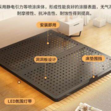 浮床铁床艺床无床头榻榻米悬空碳WH-SJXP素悬钢架无靠人背床卧室