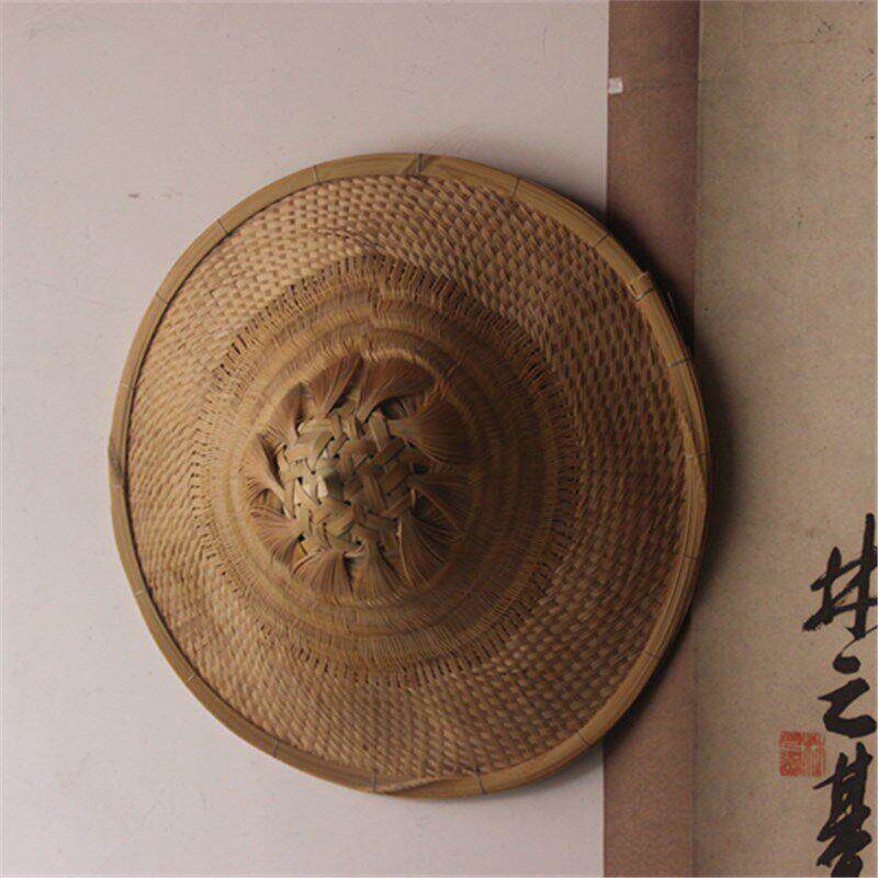 手工编织斗笠帽竹制品竹编防晒钓鱼帽防雨竹斗笠灯罩装饰舞台表演
