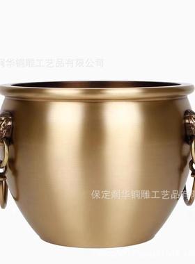 厂家 黄铜制作拉丝款狮头缸 铜缸 故宫防水缸招米缸 支持