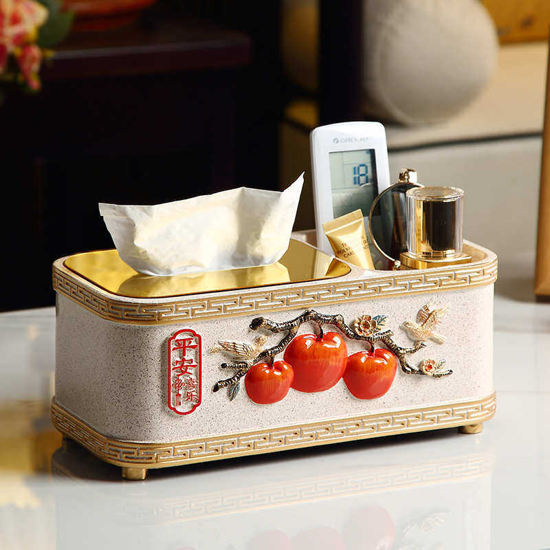 网红平安喜乐多功能纸巾盒客厅茶几办公室摆件创意中式装饰抽纸盒,特色手工艺,其他特色工艺品,淘宝优惠券,粉丝福利购,淘宝优惠卷