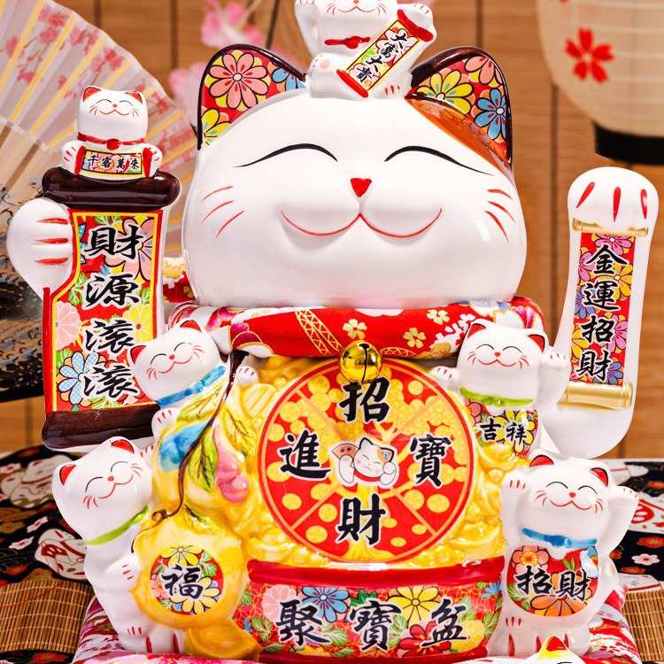 大猫摆件家居客厅电动摇手家用前台自动招手开业礼品