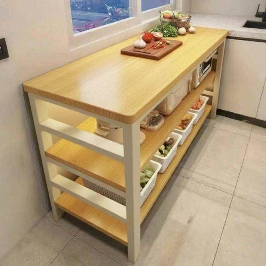 厨房收纳置物架落地多层多功能微波炉储物柜特厚切菜桌锅架收纳架