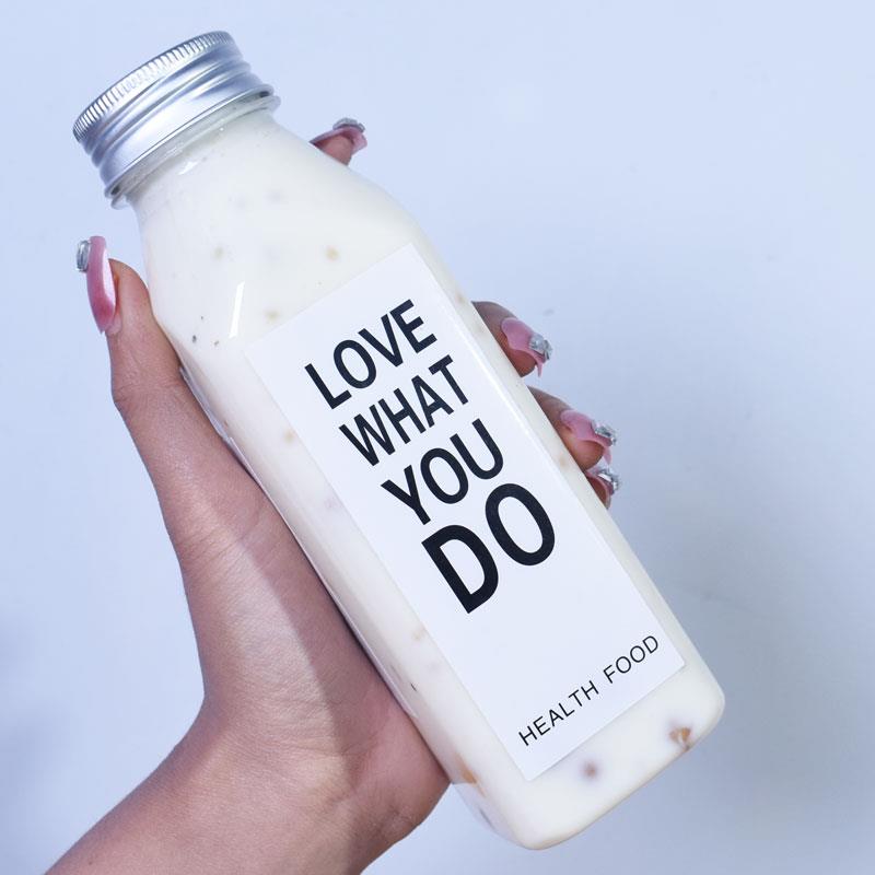 加厚350ml400ml方形pet塑料瓶饮料瓶密封瓶奶茶果汁瓶带盖