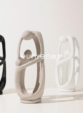 北欧现代树脂拥抱物摆客人厅家LEE居茶几玄板关件卧室样房电视柜