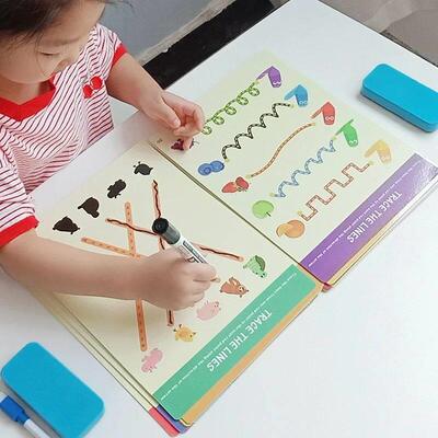 Montessori Kids Toys Drawing Tablet DIY Color Shape Math Mat