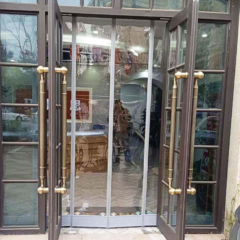 隔热保温透明软门帘磁性自吸pvc皮帘子自动吸合挡风门帘商用门帘