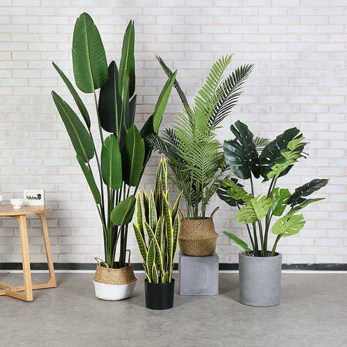 仿真绿植大型盆栽旅人蕉琴叶榕树园艺植物虎皮兰龟背家居装饰橱窗