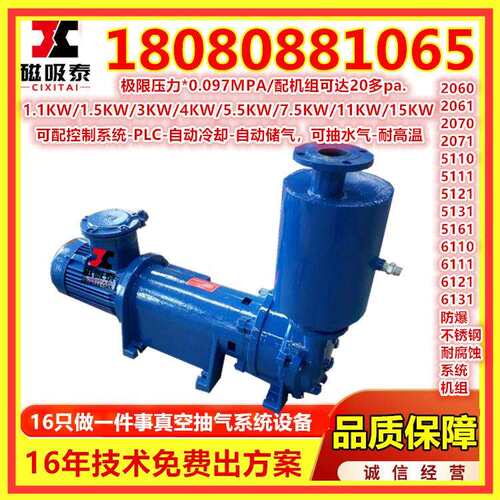 水箱泵2BV水环式真空泵组卧式带水箱真空泵耐磨腐蚀水循环真空泵