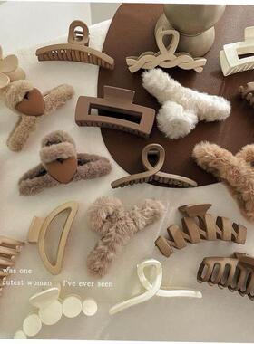 发夹Hot Sale Solid Color Claw Clip Large Barrette Crab Hair