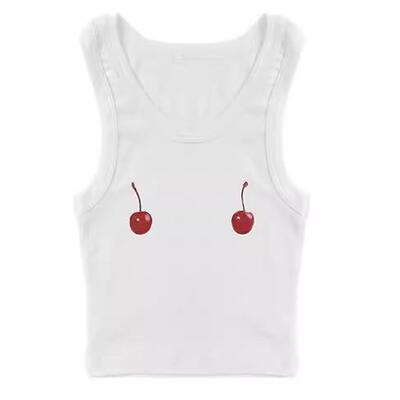 Women's Summer Cherry Print Sexy Tight-Fitting Tank Top