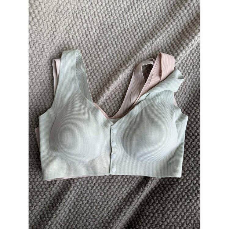 小鹿嘚嘚(0压感)前扣式哺乳内衣怀孕文胸薄款无钢圈背心式大尺