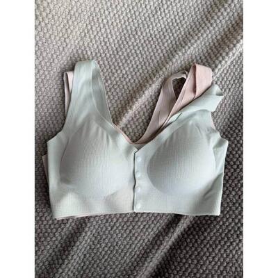 小鹿嘚嘚（0压感）前扣式哺乳内衣怀孕文胸薄款无钢圈背心式大尺