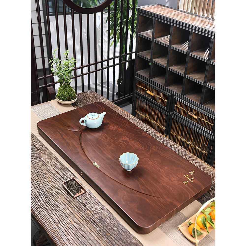 茶盘家用实木全原木新型现代简约茶具茶盘办公乌木小茶几