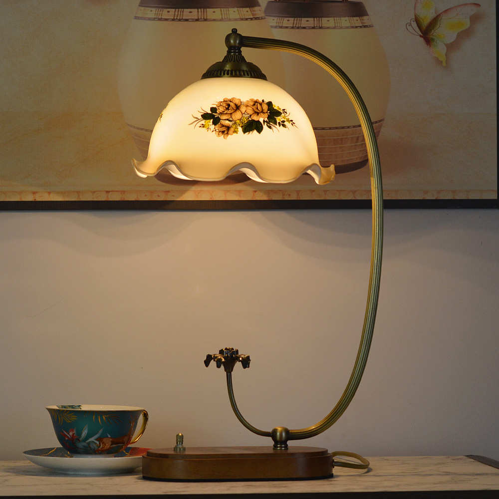 铭居全铜红木新中式台灯复古怀旧书房卧室床头灯实木仿红木中国风