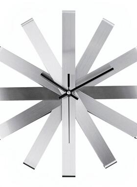 钟工厂直现代销个性创意挂钟不锈钢时客T8601厅卧室钟高档静音挂