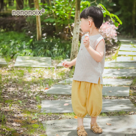 纯棉宝宝灯笼裤夏男童(夏男童，)七分裤女童中裤薄款儿童宽松阔腿潮