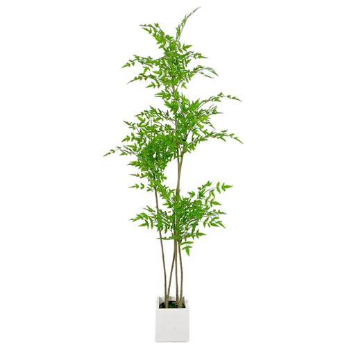 高端轻奢仿真绿植南天竹室内大型落地摆件客厅装饰仿生假树植物