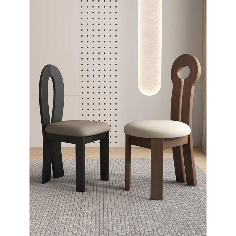 T北欧实木餐椅家用简约复古餐厅酒店靠背椅设计师网红餐桌椅凳子