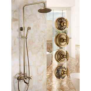 女皇世家仿古全铜淋浴花洒套装家用复古浴室法式中古风美式水龙头