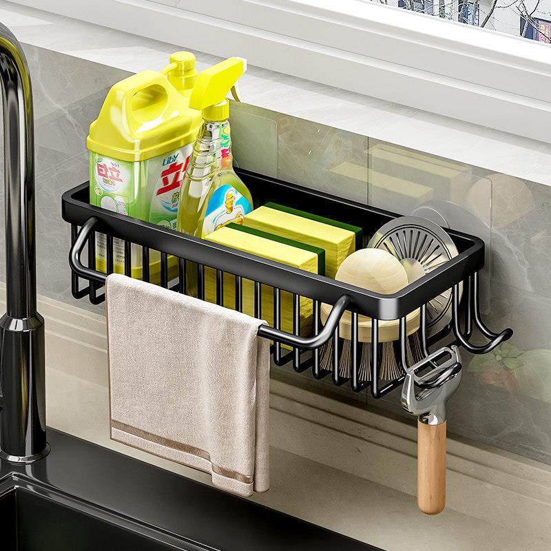 厨房抹布架收纳架置物架壁挂式调料架家用水池海绵沥水篮水槽神器,厨房/烹饪用具,厨房置物架/置物柜/角架,淘宝优惠券,粉丝福利购,淘宝优惠卷