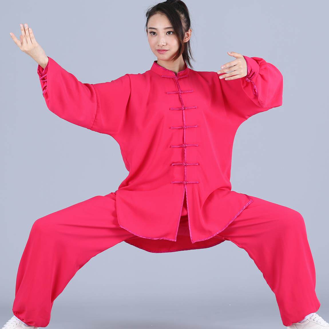 高档亏清仓棉加丝太极服女春夏青少太中老表武术极拳服装男晨本练