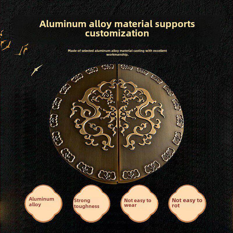 门把手半圆形柜门雕刻古董铜铝雕刻木门玻璃门覆古新中国风定制门