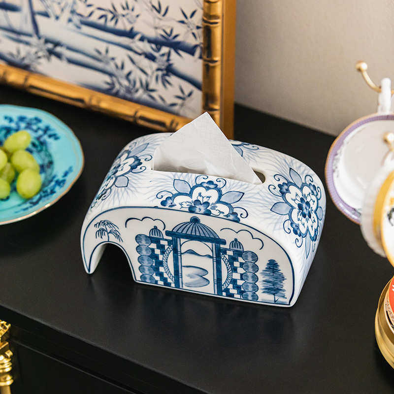 手工彩绘大象陶瓷抽纸盒复古文艺家居摆件客厅卧室纸巾收纳盒,家居饰品,装饰纸巾盒,淘宝优惠券,粉丝福利购,淘宝优惠卷