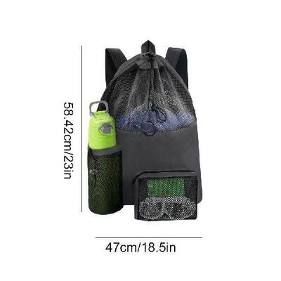 Swim Bag Mesh Beach Bag Multipurpose Beach Backpack for