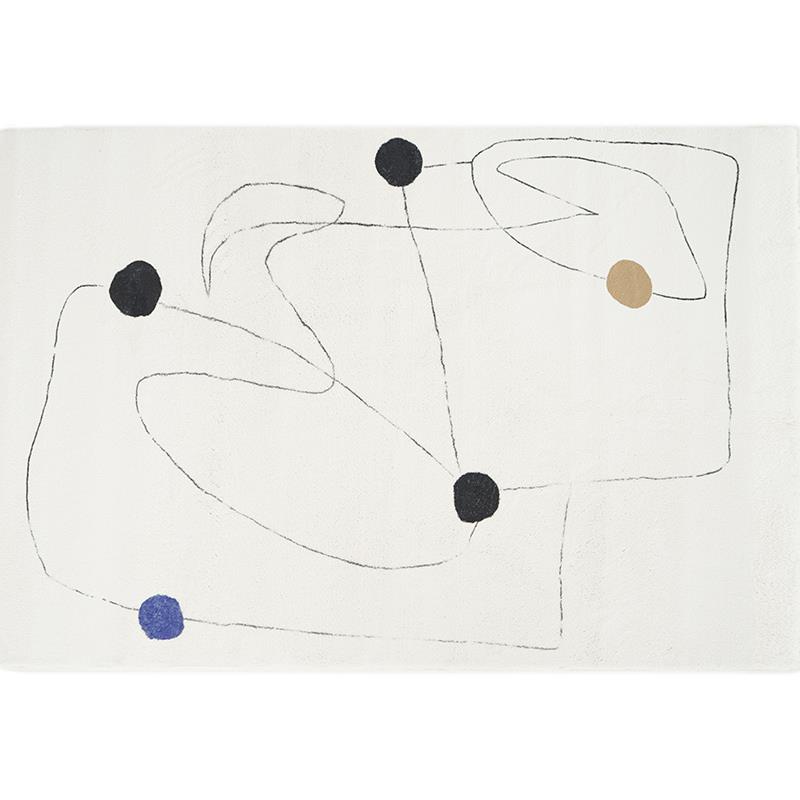 正品宅曰轻艺术客厅奢色地卧室可爱简约地毯白加厚床边地毯北欧毯