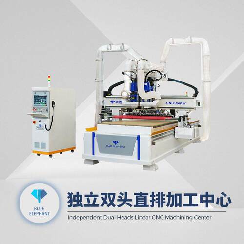 独立双头开料机 直排木工浮雕机 多头雕刻机厂家 蓝象
