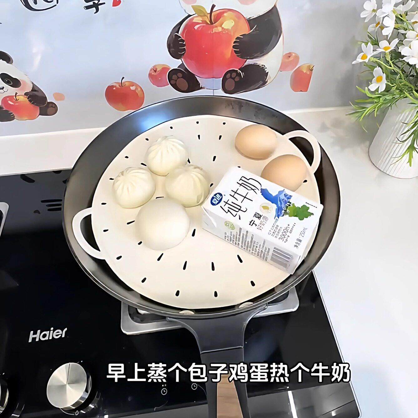 万用蒸盘硅胶可折叠带提手蒸笼垫食品级蒸架家用厨房防烫隔热垫子