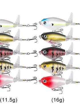 5pcs Whopper Popper Fishing Lures Rotating Propeller