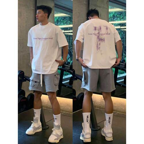 香港潮牌美式西海岸高街oversize短袖t恤男夏季重磅纯棉时尚上衣
