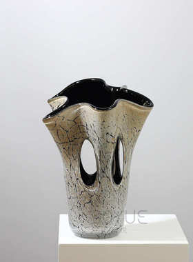 中古风不规则镂空裂变琉璃花瓶酒店样板间创意艺术家居装饰摆件