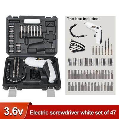 Cordless Electric Drill Screwdriver Set Repair Tool 47pcs