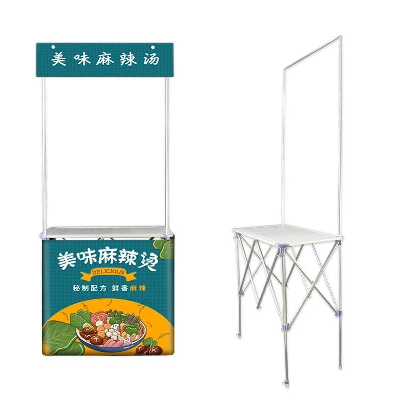 促销台铝合金广告桌折叠地摊展示架地推摆摊桌子移动试吃台展示台