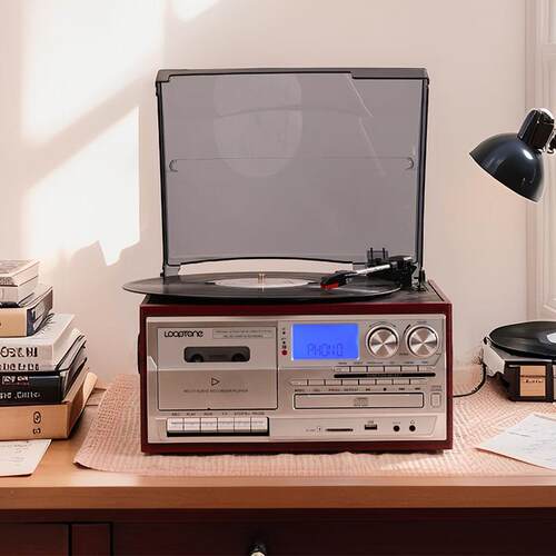 LoopTone黑胶唱片机复古留声机多功能CD磁带一体台式LP唱片电唱机