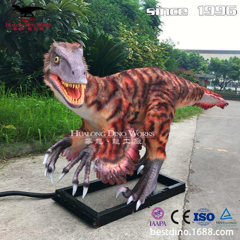 恐龙模型仿真恐爪龙电动机械可动可发声纯手工制作高还原恐龙摆件