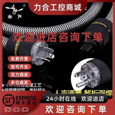 议价台湾杨阳YYAUDIO Y-9单晶铜发烧级电源线8字尾插CD机胆机功放