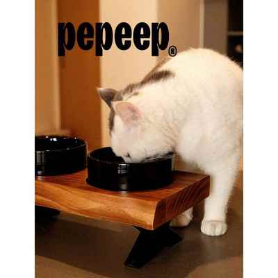 pepeep宠物彩色陶瓷碗猫狗通用防黑下巴易清洗适配pepeep餐桌