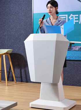 办气动升降演讲台公室议室发言简会约台现代前台接1685待台讲台演